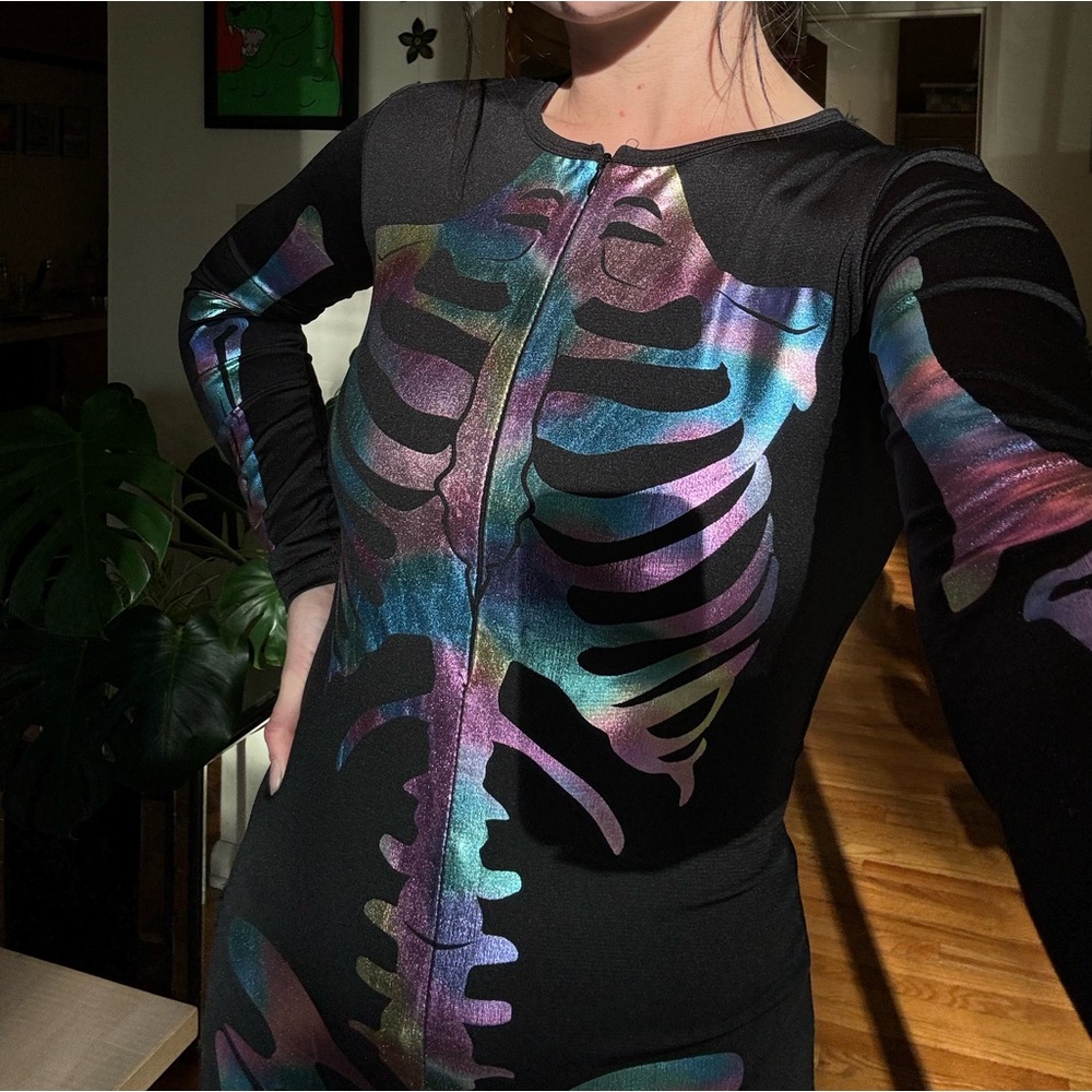 NWOT Tipsy Elves shimmer skeleton bodysuit